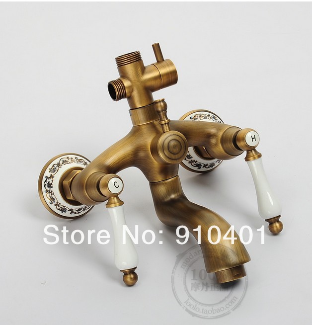 Wholesale And Retail Promotion Luxury Antique Brass Wall Mounted Shower Set 8