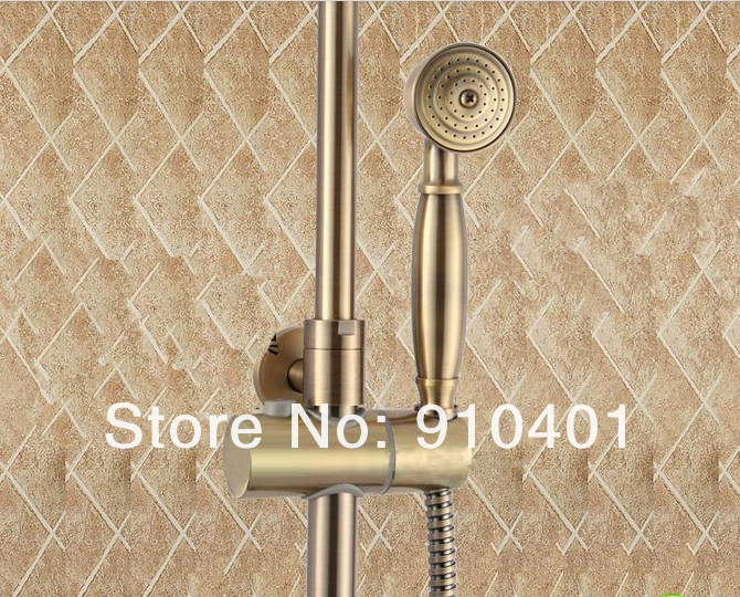 Wholesale And Retail Promotion  Luxury Wall Mounted Antique Bronze Rain Shower Faucet Set Bathtub Shower Mixer