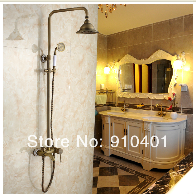 Wholesale And Retail Promotion Modern Ceramic Rain Shower Antique Brass Bathtub Mixer Tap Hand Shower Unit Set