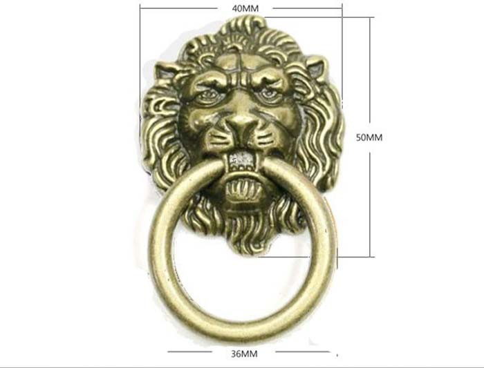 10PCS rural style classical bronze Lion Head Kitchen Cabinet Knob Drawer Pull  furniture handle zinc alloy pull