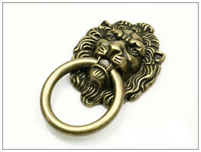 2014 New Lion Head Zinc Alloy Antique Furniture Drawer Handle Cabinet Pulls And Knobs,Bronze Lion Head Drawer Pulls hardware