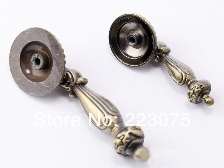 -ZH2116B  L:64MM w screw Zinc alloy European luxury Antique drawer cabinets  pull handle door knobs 10pcs/lot