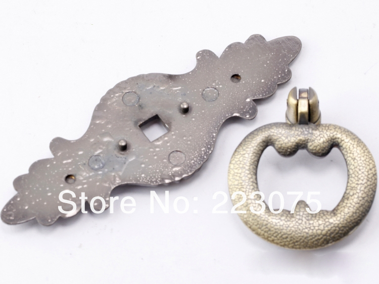 -ZH2120 L:108MM w screw single hole Zinc alloy European bronze Ring drawer cabinet pull handle door knobs 10pcs/lot