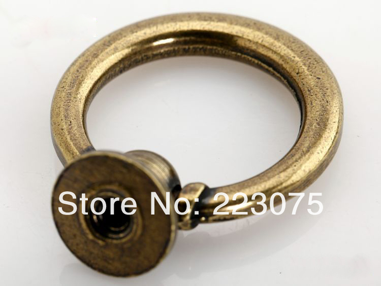 -ZH7720A D:41MM w screw Zinc alloy European Antique bronze Ring drawer cabinets pull handle door knobs 10pcs/lot