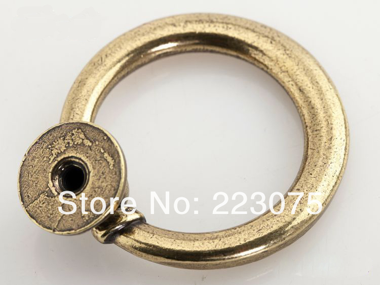 -ZH7720B D:35MM w screw Zinc alloy European Antique bronze Ring drawer cabinets pull handle door knobs 10pcs/lot