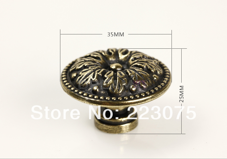 -ZH7793 D:35MM w screw  European luxury Antique drawer cabinets pull handle door knobs 10pcs/lot