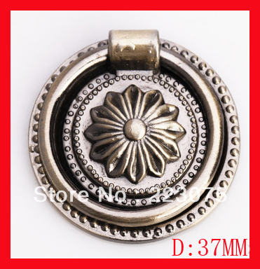 -single hole D:37MM Zinc alloy European luxury Antique drawer cabinets pull handle knobs 10pcs/lot