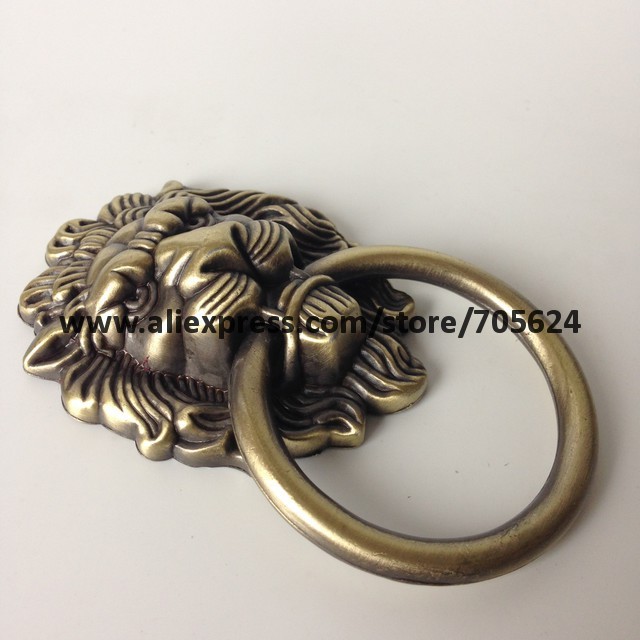Free Shipping 10pcs/lot Lion Head funiture Cabinet knob And Drawer Pull, Funiture hardware (64mm x 52mm,Ring D:52mm)