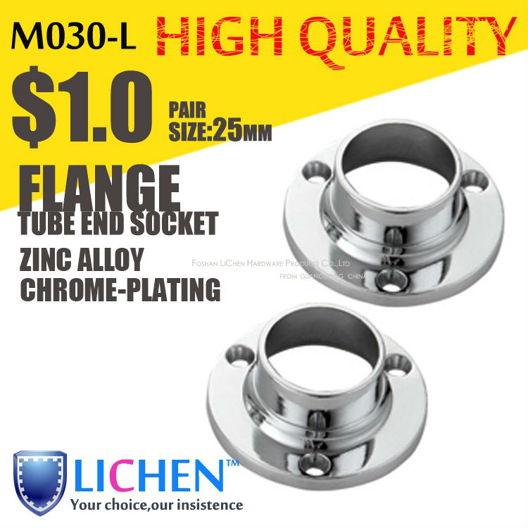LICHEN Furniture hardware Wardrobe fittings Armoire Flanges Zinc alloy tube end socket 25mm tube centre fittings 25mm flange