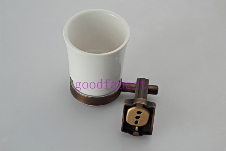 Copper fashion antique toothbrush cup holder copper bathroom accessories single cup holder wall mount