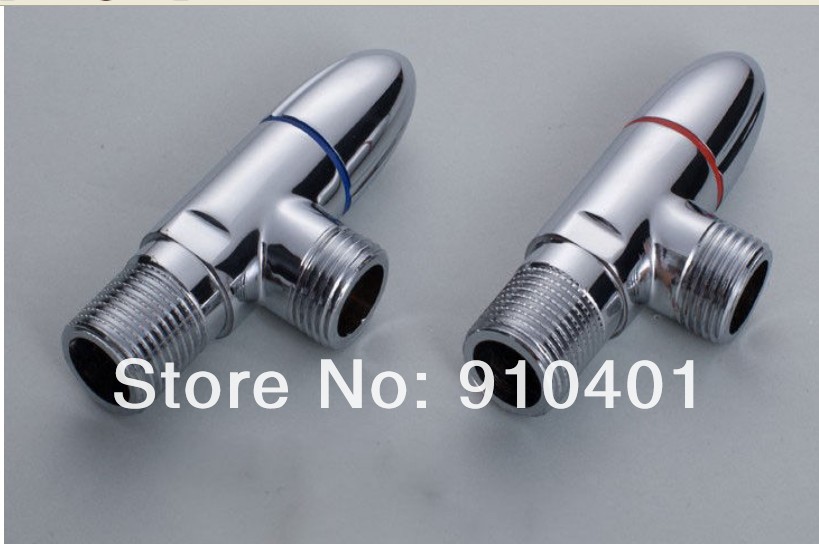 Wholesale And Retail Promotion 2x Chrome Brass Bathroom Bullet Angle Stop Valve 1/2" Male x 1/2" Male Thread