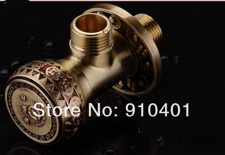 Wholesale And Retail Promotion Classic Style Antique Brass Triangular Valve Solid Brass Made 2 Corner Valves
