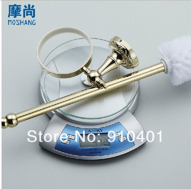 Wholesale And Retail Promotion Luxury Golden Art Carved Wall Mounted Bathroom Toilet Brushed Holder Ceramic Cup