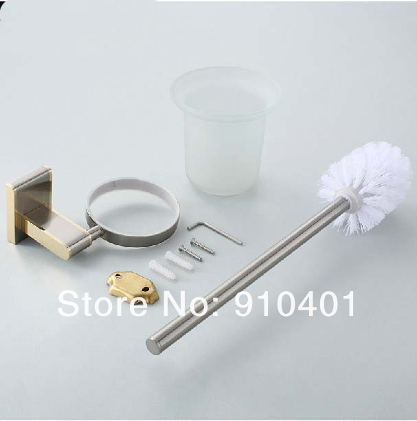 Wholesale And Retail Promotion NEW Wall Mounted Bathroom Antique Golden Toilet Brushed Holder With Ceramic Cup
