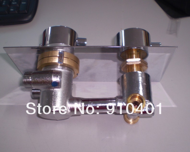 Wholesale And Retail Promotion Square Thermostatic Shower Faucet Control Valve In Wall 2 Handles Shower Valve