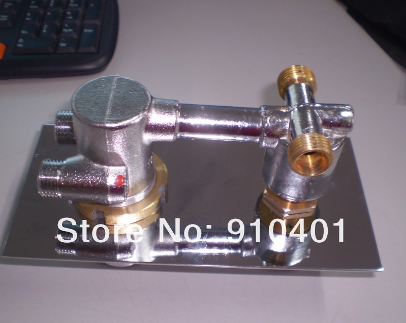 Wholesale And Retail Promotion Square Thermostatic Shower Faucet Control Valve In Wall 2 Handles Shower Valve
