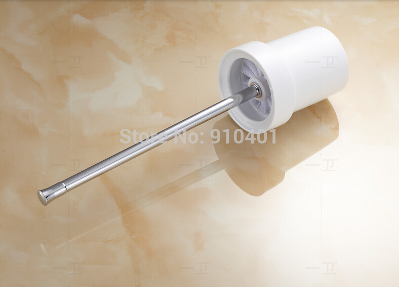 Wholesale And Retail Promotion Wall Mounted Chrome Brass Toilet Brushed Holder + Cup + Brush Bath Accessories