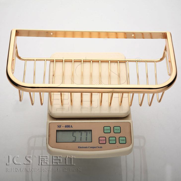 Copper titanium shelf gold plated rectangular bathroom accessories gold bathroom shelf basket(L:30cm)