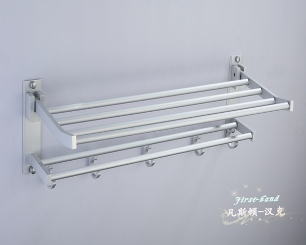 aluminum double deck towel holder bathroom wall shelf support rack shelf bathroom shelf hardware accessories