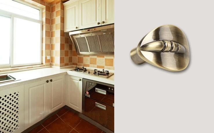 10pcs european style single hole  modern simple bronze knob Kitchen Cabinet Furniture Handle knob