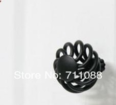10pcs/lot single 35mm Idyllic nest hole matte black handle Antique furniture cabinet wardrobe