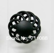 10pcs/lot single 35mm Idyllic nest hole matte black handle Antique furniture cabinet wardrobe