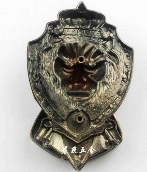 LT Antique Chinese Yuan Fu lion head door handle knocker handle unicorn beast
