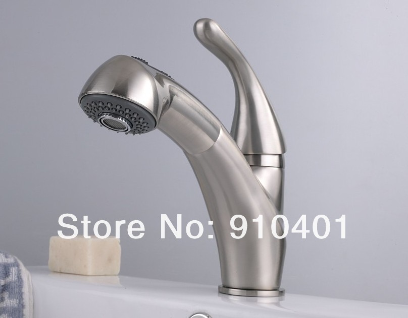 Contemporary  lowest price high quality  pull out kitchen &basin faucet.Solid Brass faucet,sink mixer tap(Brushed nickel)Z-001BN