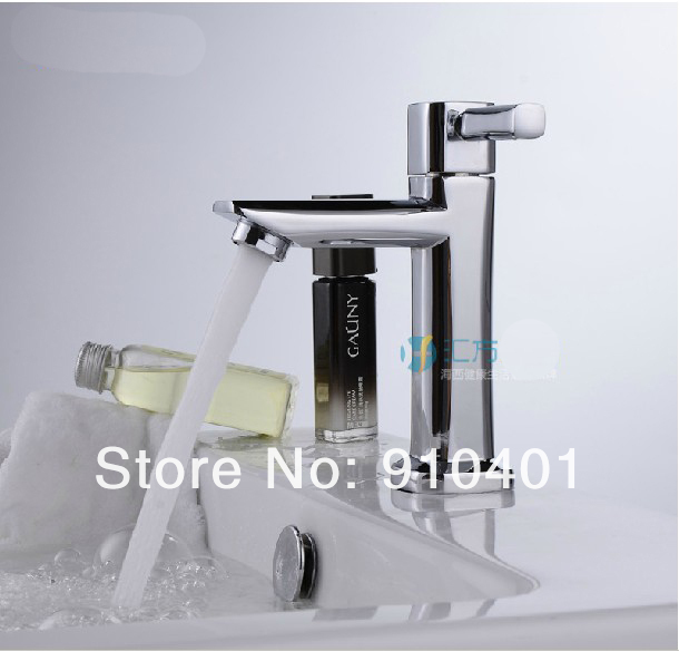 Wholesale And Retail Promotion Brushed Nickel Bathroom Basin Faucet Deck Mounted Single Lever Sink Mixer Tap