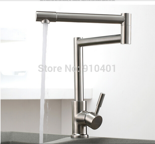 Wholesale And Retail Promotion Brushed Nickel Kitchen Faucet Swivel Spout Single Handle Vessel Sink Mixer Tap
