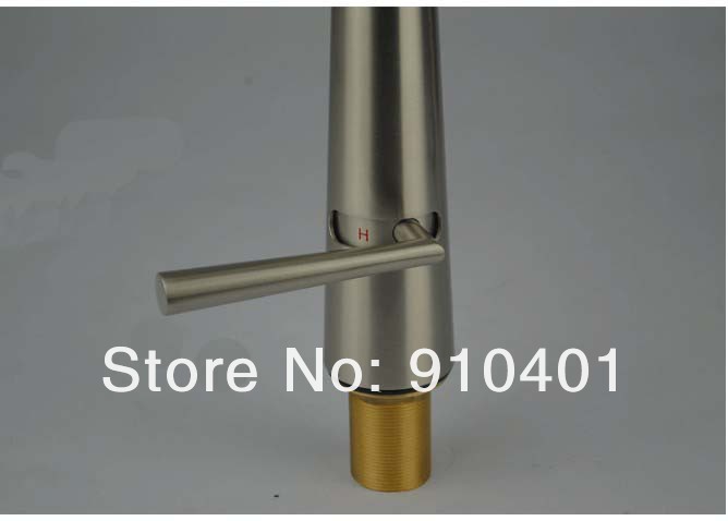 Wholesale And Retail Promotion Deck Mounted Brushed Nickel Kitchen Faucet Single Handle Swivel Spout Mixer Tap