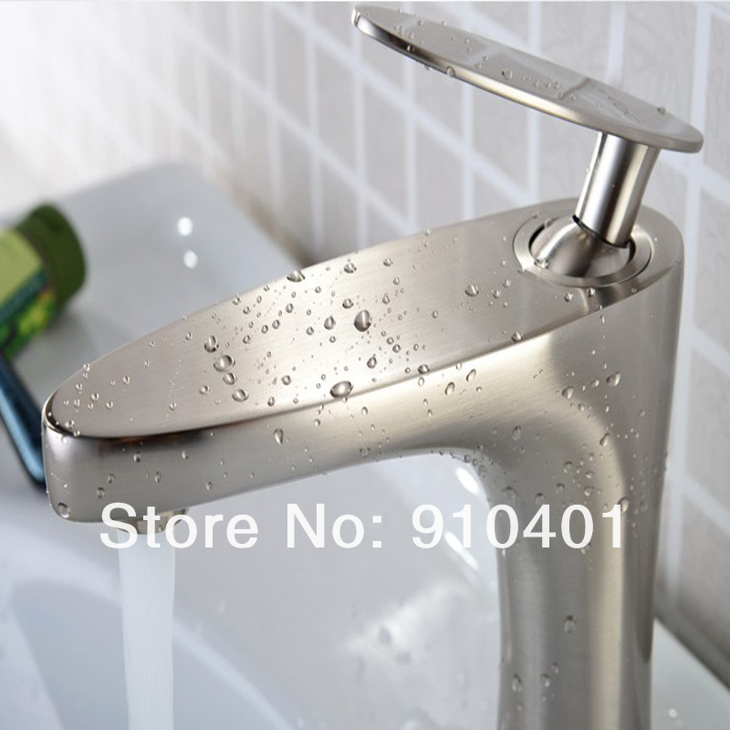 Wholesale And Retail Promotion Luxury Brushed Nickel Solid Brass Bathroom Basin Faucet Single Handle Sink Mixer