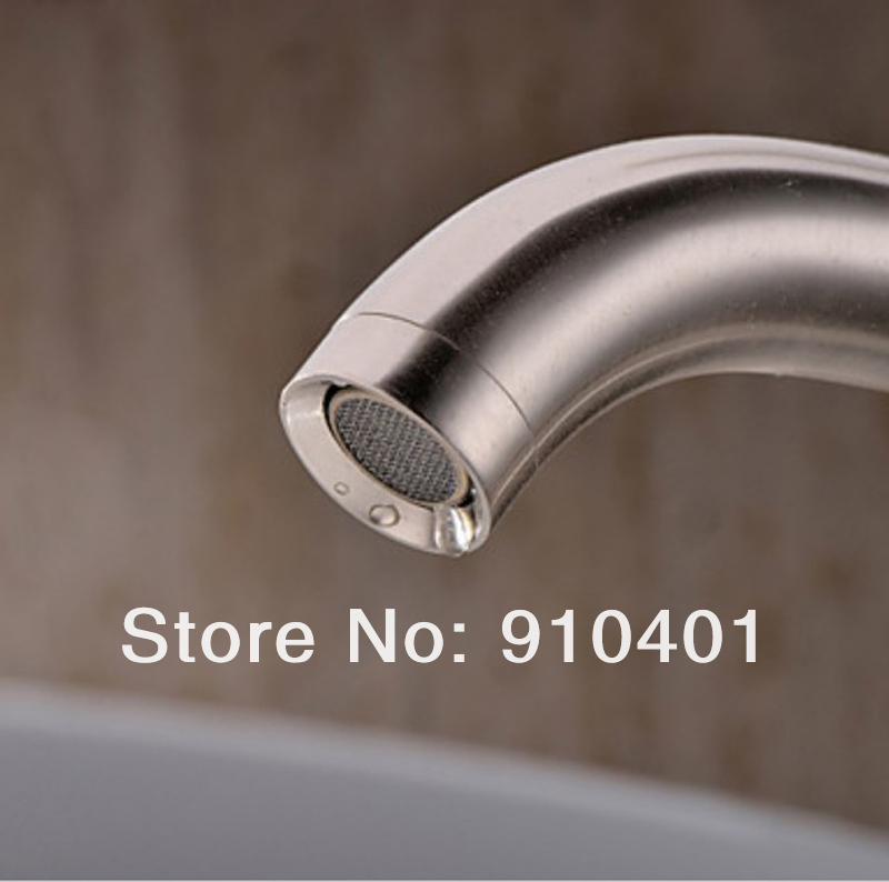 Wholesale And Retail Promotion NEW Brushed Nickel Bathroom Basin Faucet Single Handle Sink Mixer Tap Deck Mounted