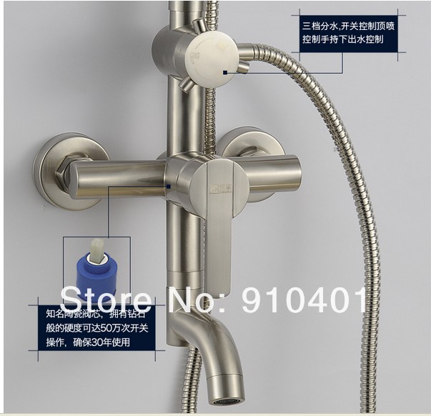 Wholesale And Retail Promotion Luxury Brushed Nickel Exposed Rain Shower Faucet Set Bathtub Shower Mixer Tap