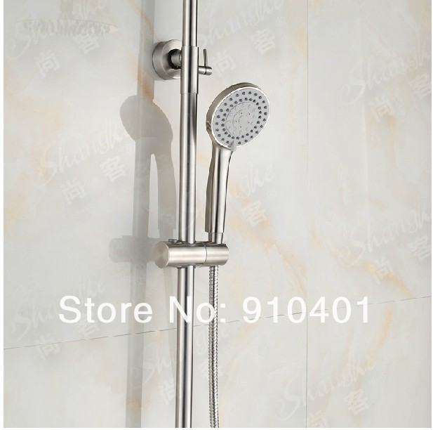Wholesale And Retail Promotion Luxury Brushed Nickel Wall Mounted Rain Shower Faucet Set Swivel Tub Mixer Tap