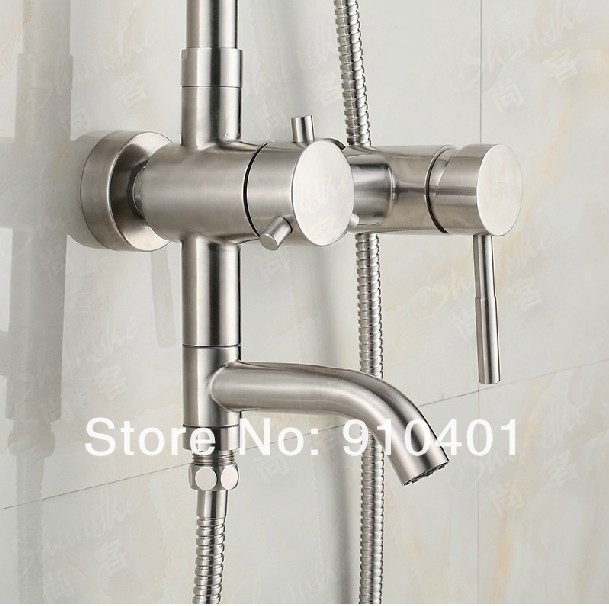 Wholesale And Retail Promotion Luxury Brushed Nickel Wall Mounted Rain Shower Faucet Set Swivel Tub Mixer Tap