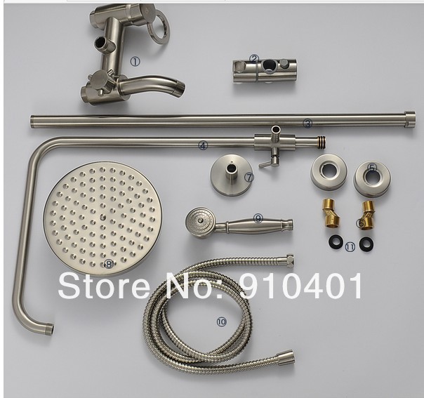 Wholesale And Retail Promotion Luxury Wall Mounted 8" Rain Shower Head Bathtub Mixer Tap With Hand Shower Tap