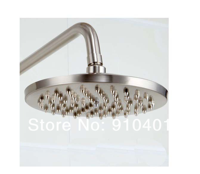 Wholesale And Retail Promotion NEW Brushed Nickel Brass Rain Shower Faucet + Tub Mixer Tap + Hand Shower Set