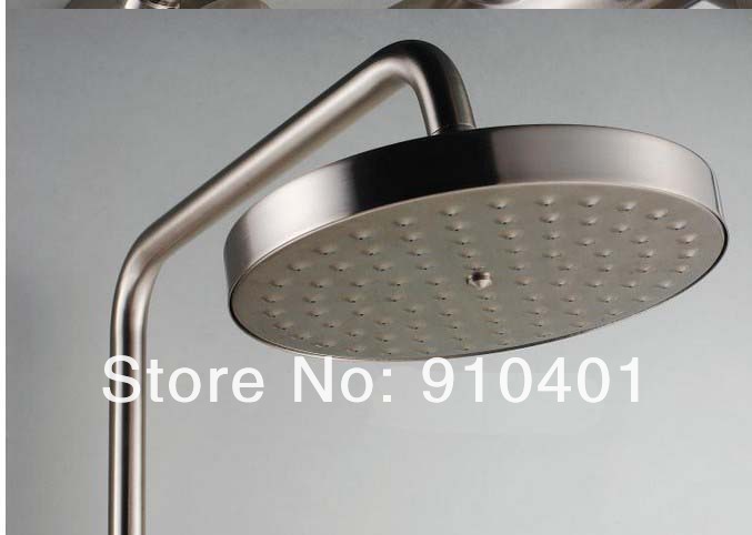 Wholesale And Retail Promotion NEW Modern Brushed Nickel Exposed Rain Shower Faucet Single Handle Tub Mixer Tap