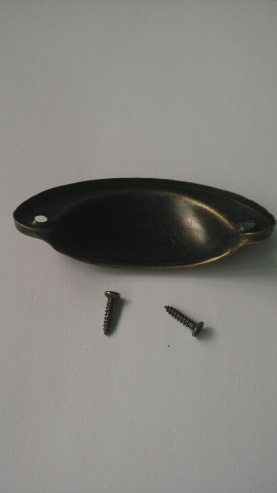 2 PCS/LOT Antique metal drawer handle bronze shells 82mm semicircular handle cabinet handle