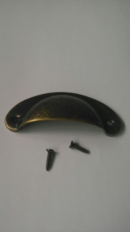 2 PCS/LOT Antique metal drawer handle bronze shells 82mm semicircular handle cabinet handle
