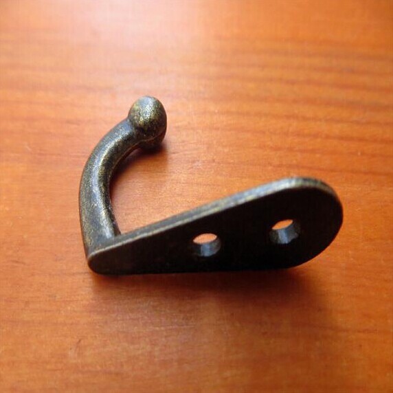 5PCS/LOT Antique alloy small single hook coat hooks zinc alloy wall hook mini trumpet hook