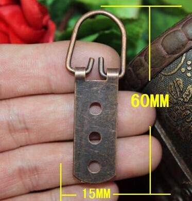 Antique three hole hook arc decoration small metal red bronze hook