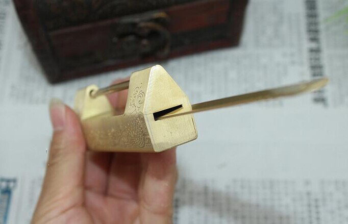 Copper rich fish padlock lock old open padlock decorated cross old lock with a lock of marriage