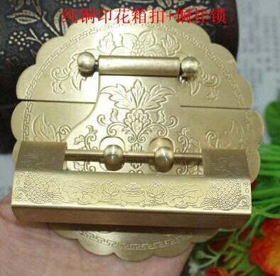 brass buckle copper printing rich fish tank furniture padlock open padlock decorative padlock cross