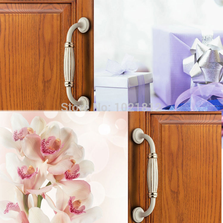 128mm White Cabinet Handles Zinc Alloy Color Kitchen Closet Dresser Handles Pulls Bar Durable