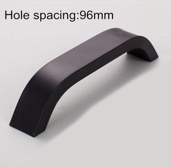 Cabinet Handle Space Aluminum Solid Black Cupboard Drawer Kitchen Handles Pulls Bars 128mm Hole Spacing