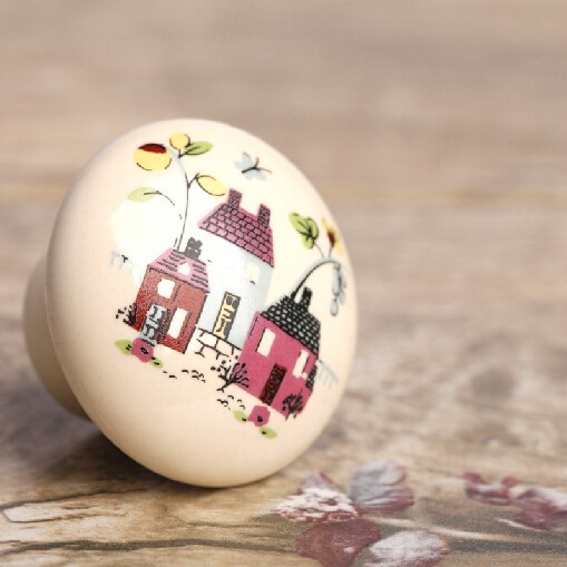 Little Fairy Tale House Ceramic Cabinet Knobs Cabinet Cupboard Closet Dresser Knobs Handles Pulls Knobs Kitchen Bedroom Lovely