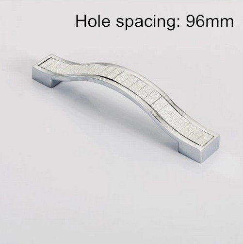 Shiny Cabinet Handle Cupboard Drawer Pull Bedroom Handle Modern Furniture Pulls Bar White 128mm Hole spacing