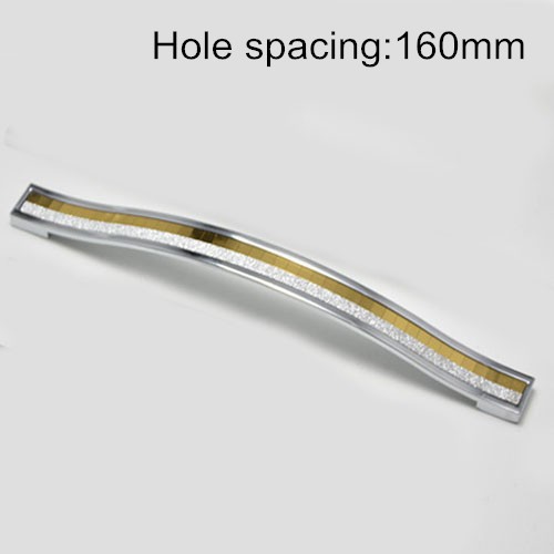 Shiny Cabinet Handle Cupboard Drawer Pull Bedroom Handle Modern Furniture Pulls Bar Yellow 160mm Hole spacing
